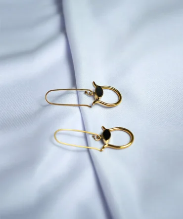 Nile brass horn earrings